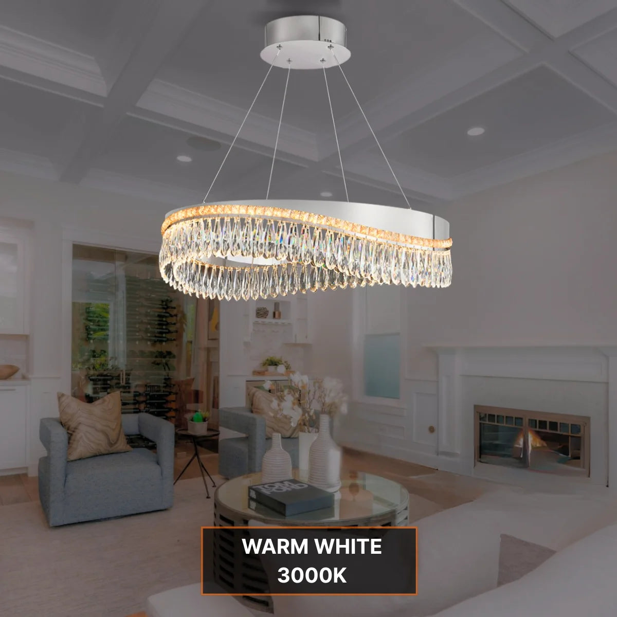 Modern chandelier chrome