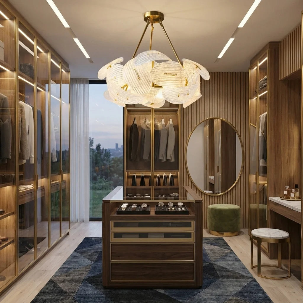 Luxury ceiling chandelier for upscale American home interiors