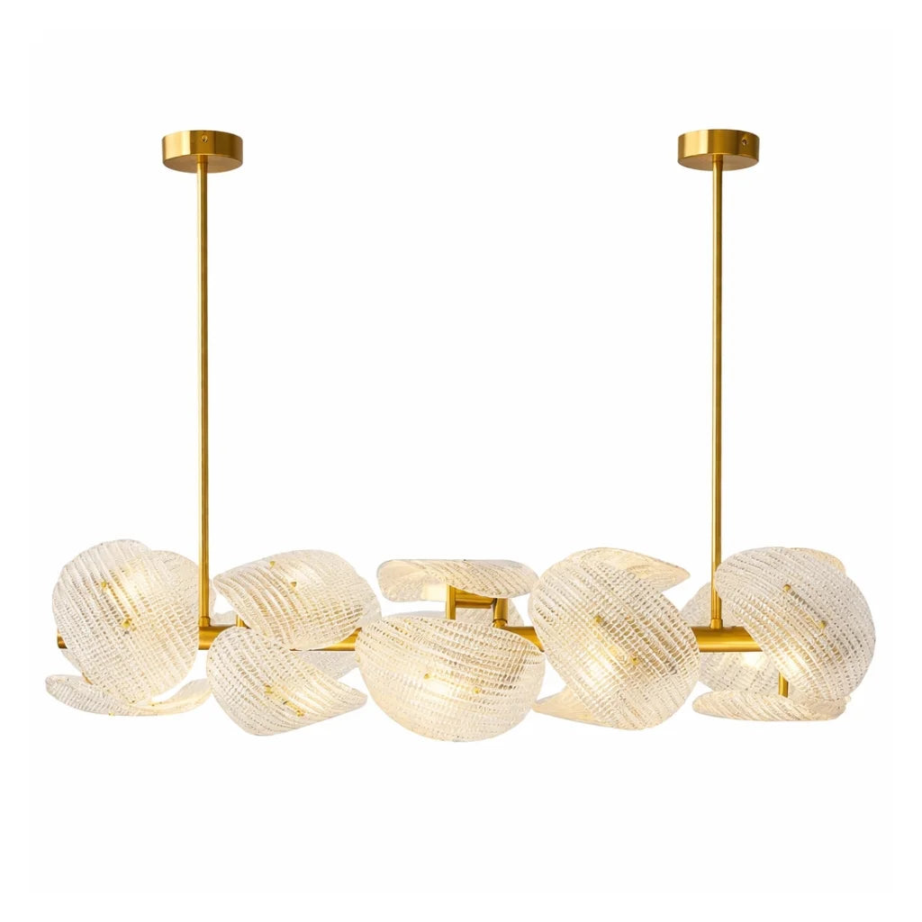 Floe Luxury Glass Gold Chandelier for Living Room & Dining Room