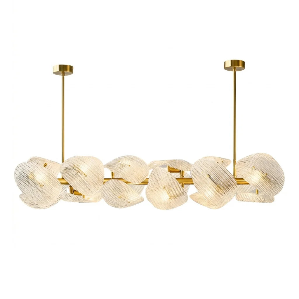 Floe Luxury Glass Gold Chandelier for Living Room & Dining Room