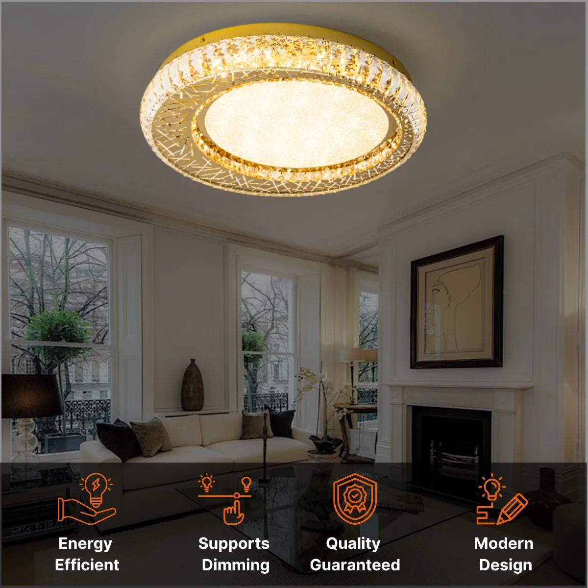 crystal ceiling light for bedroom