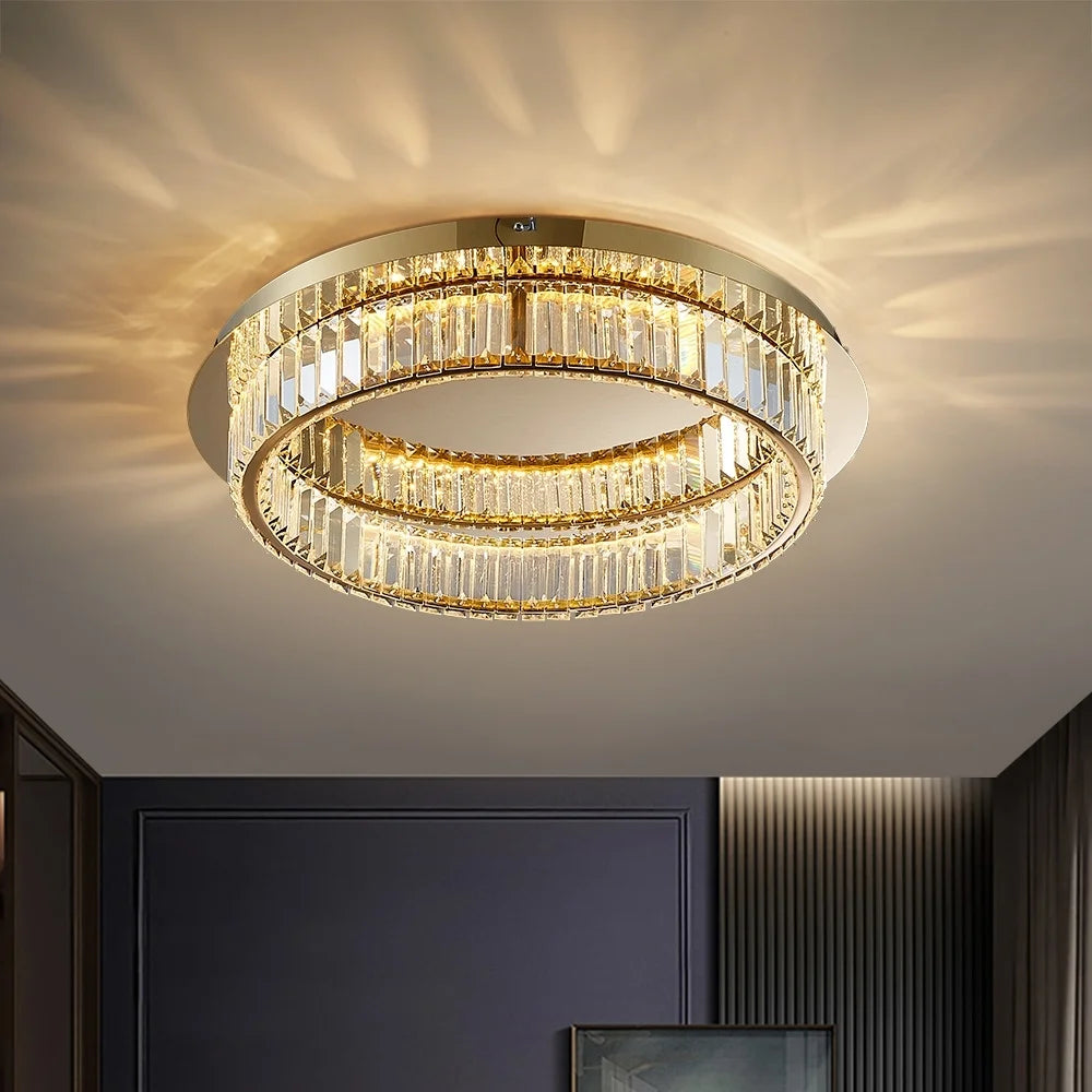 gold crystal ceiling lamp