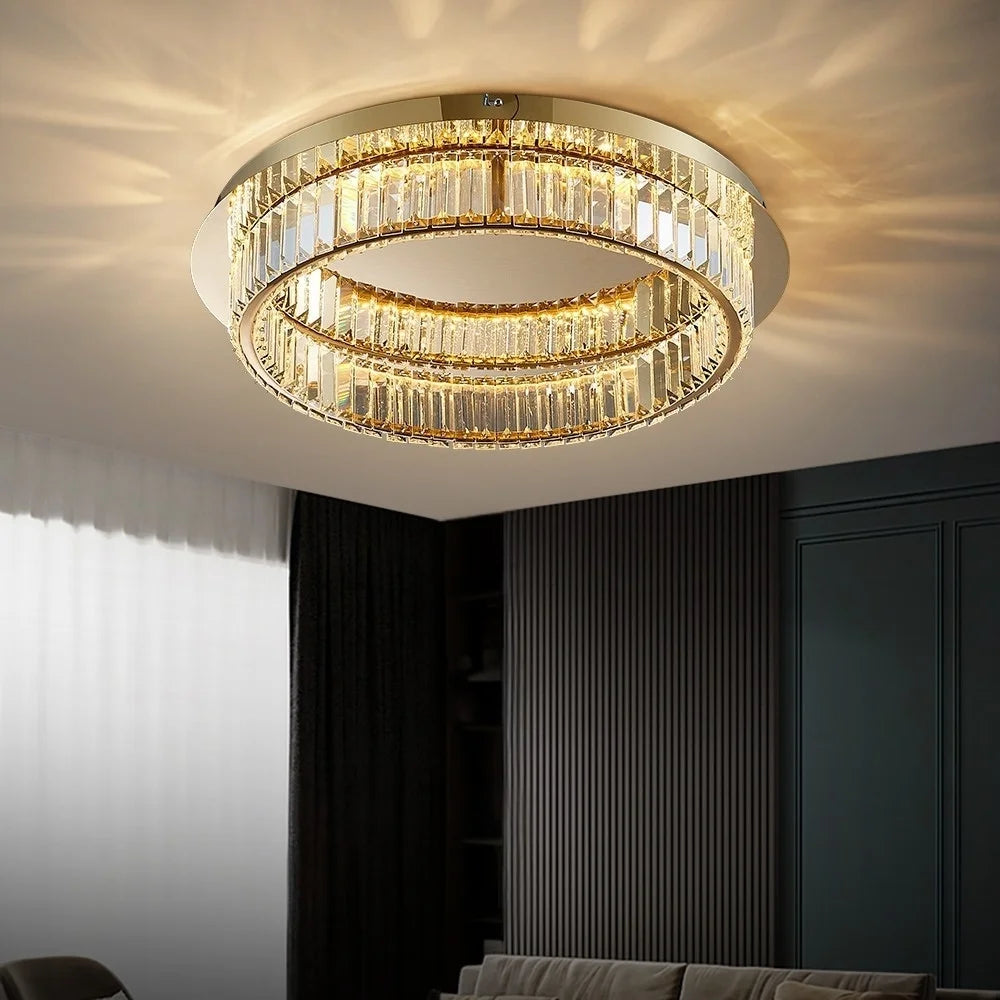 gold crystal ceiling lamp