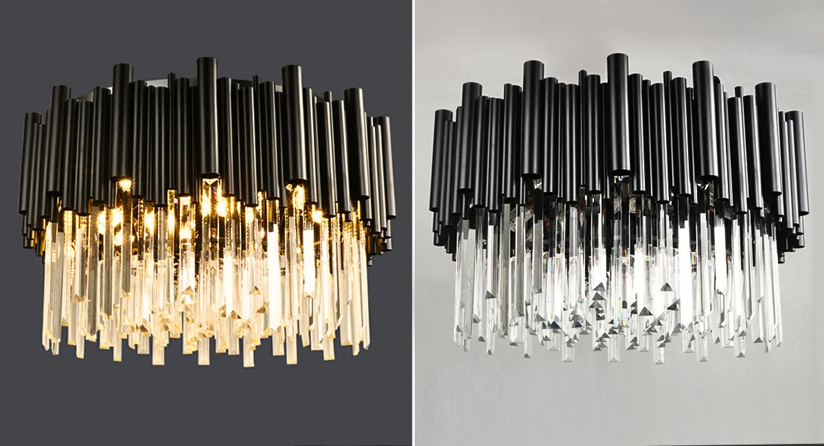 modern black crystal chandelier for ceiling