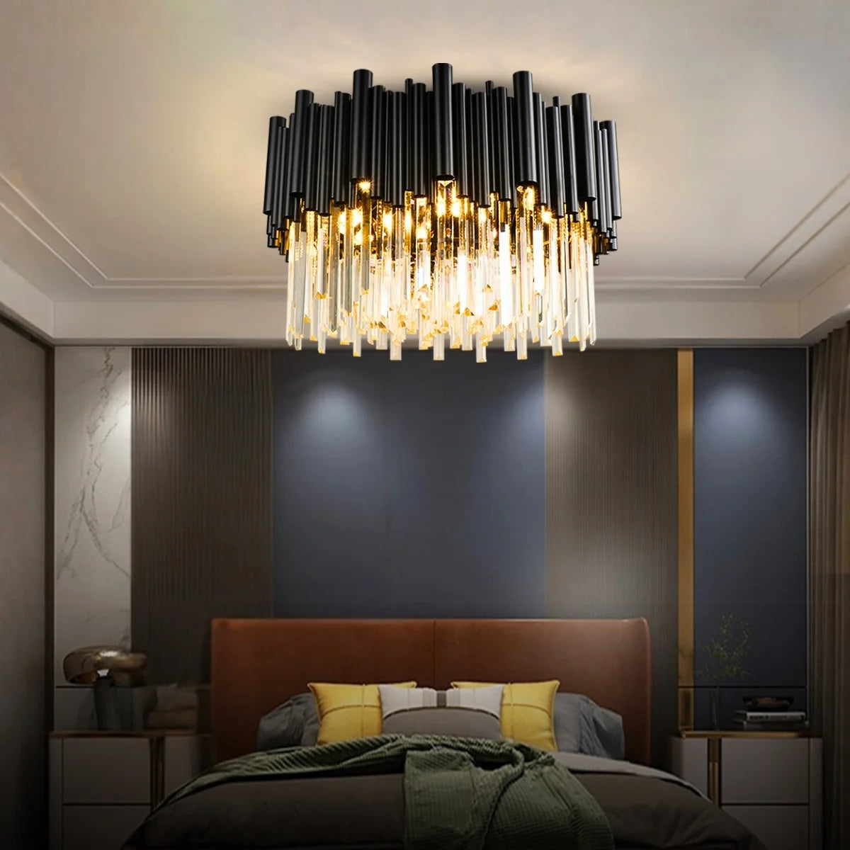 modern black crystal chandelier for ceiling