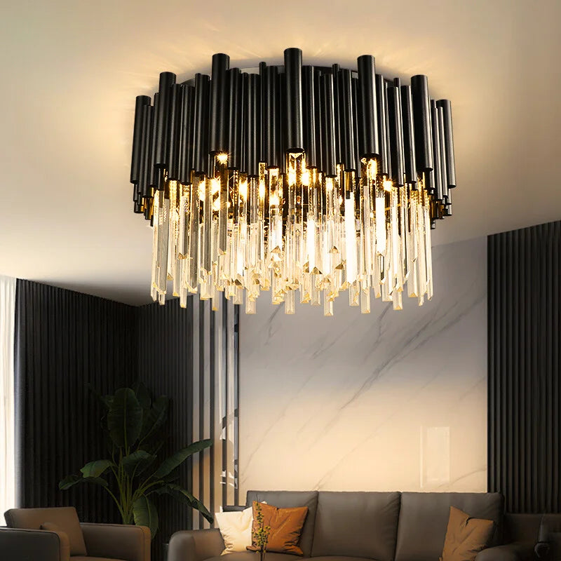 modern black crystal chandelier for ceiling