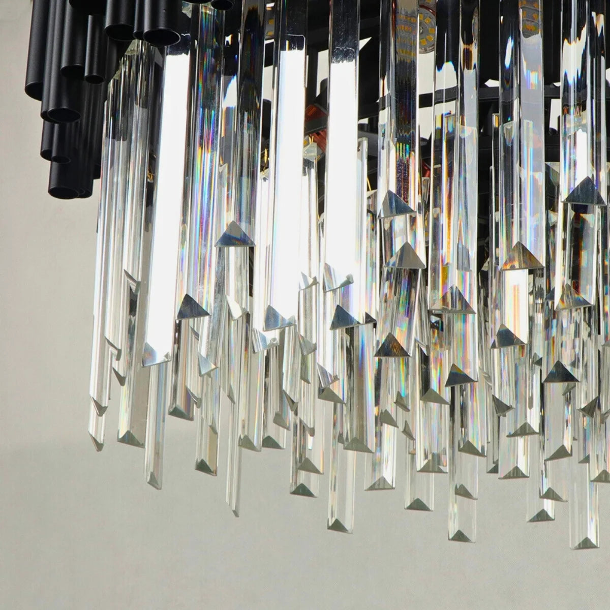 black crystal ceiling lamp