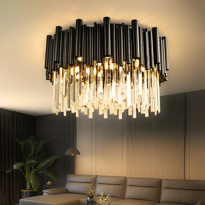 modern black crystal chandelier for ceiling