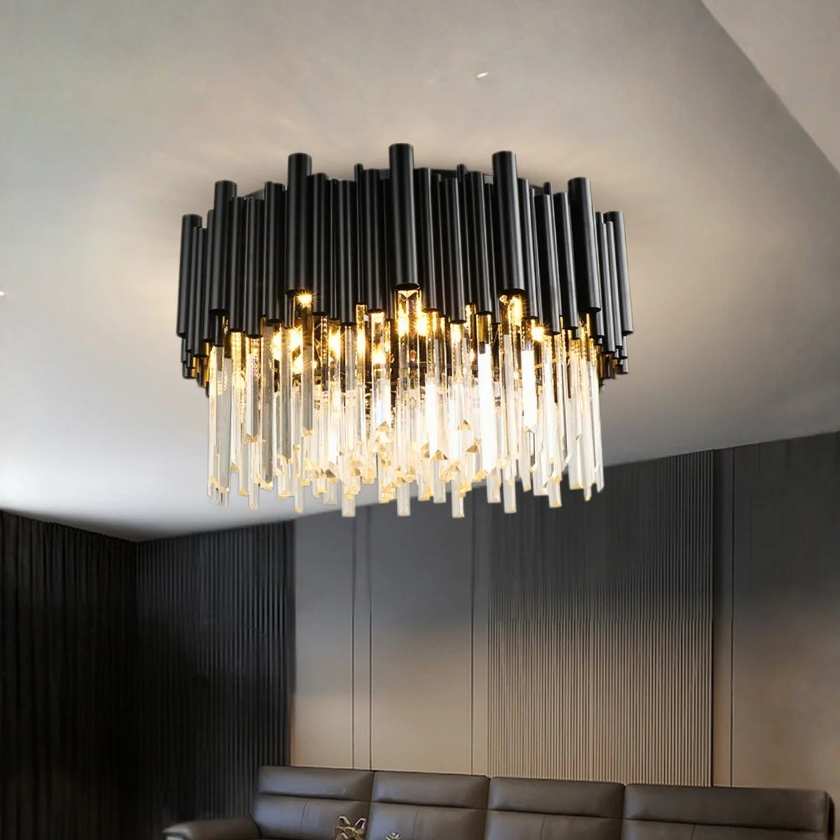 modern black crystal chandelier for ceiling