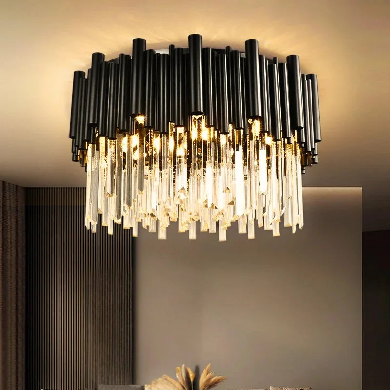modern black crystal chandelier for ceiling