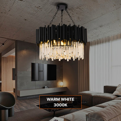 Nocturne Chandelier with Round Crystals