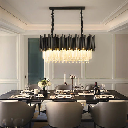 black dining room crystal chandelier