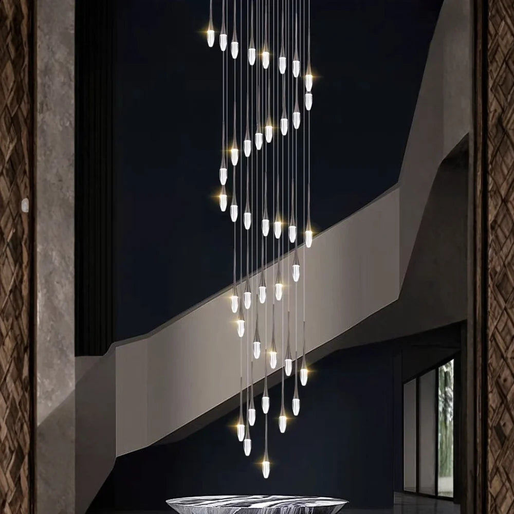 spiral design chandelier for entrance
