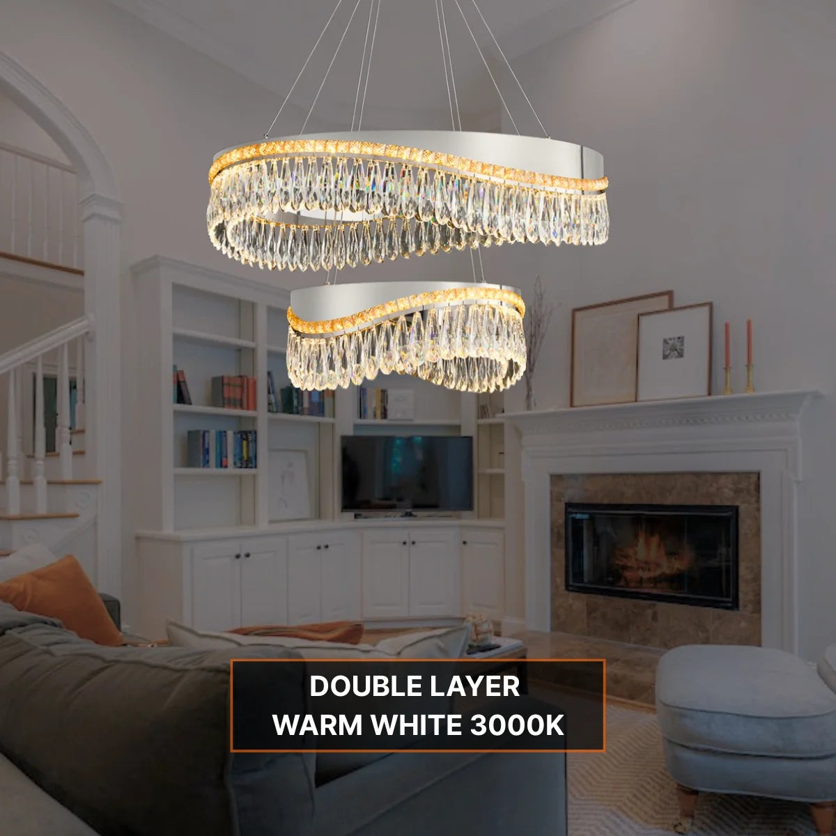 Onda Modern Chrome Chandelier