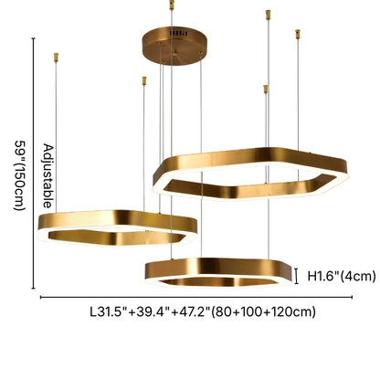 Oris Modern Gold LED Ring Chandelier for Living Room & Dining Room