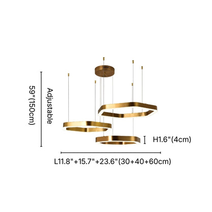 Oris Modern Gold LED Ring Chandelier for Living Room & Dining Room