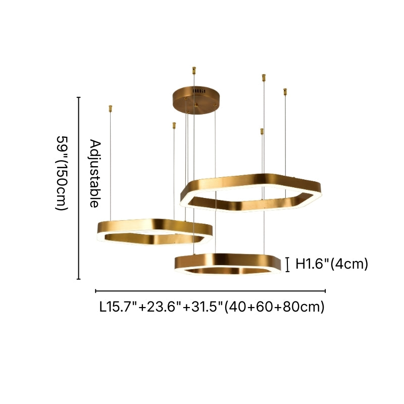 Oris Modern Gold LED Ring Chandelier for Living Room & Dining Room