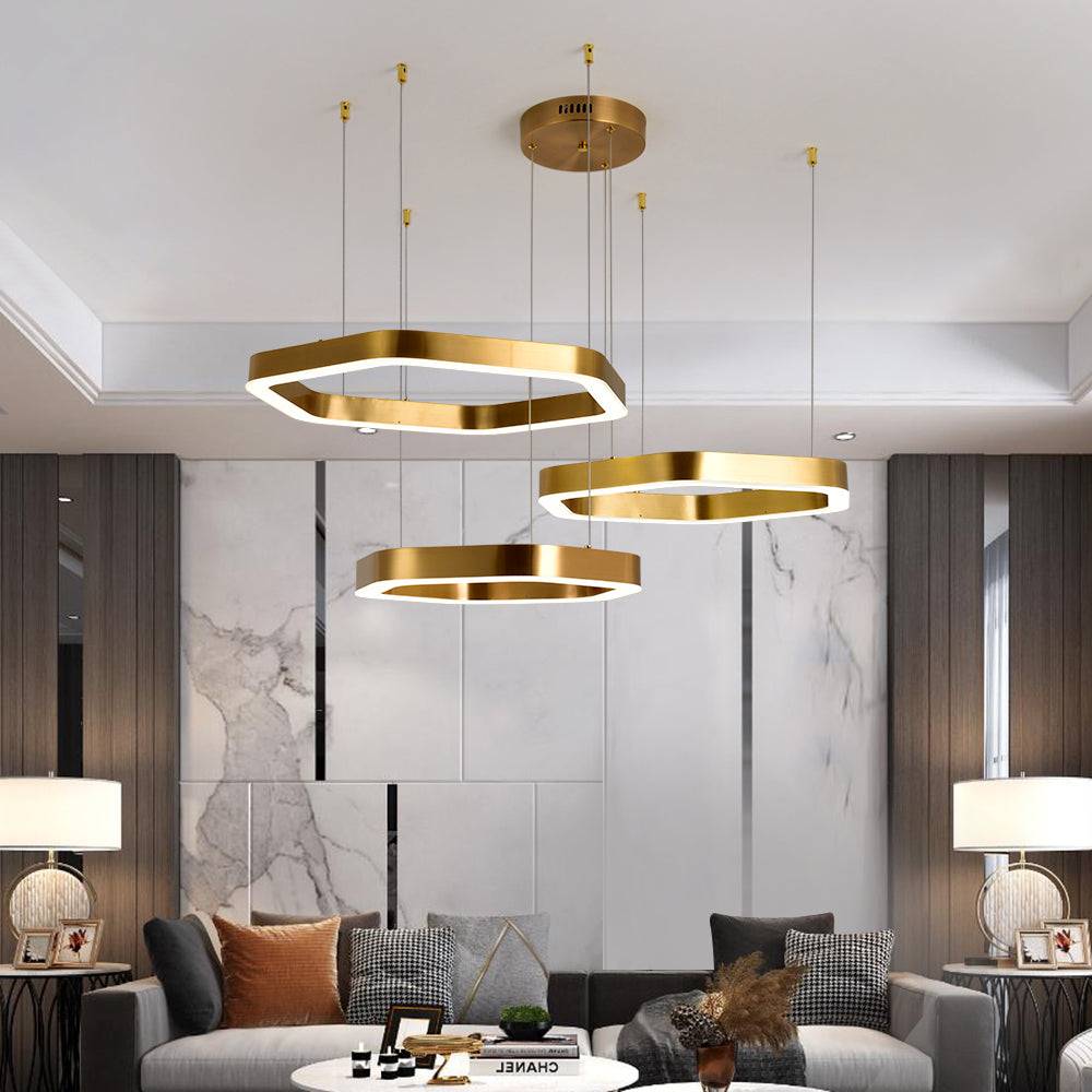 Oris chandelier-Contemporary Dimmable Gold LED Chandelier