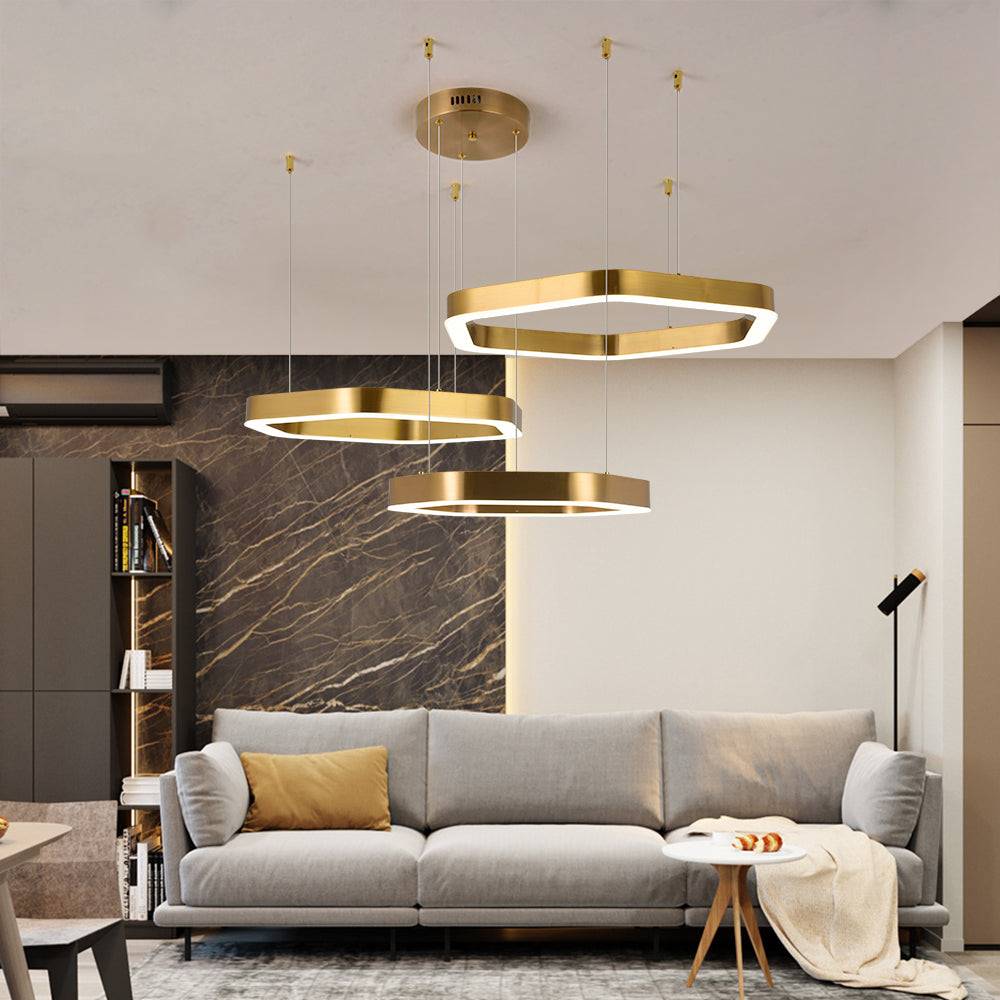Oris chandelier-Contemporary Dimmable Gold LED Chandelier