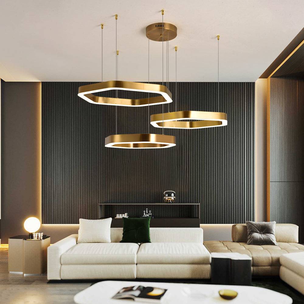 Oris chandelier-Contemporary Dimmable Gold LED Chandelier