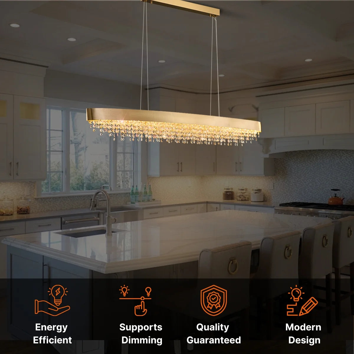 Oval Large Crystal Chandelier