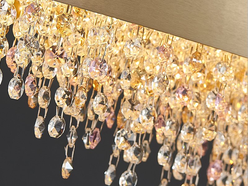 Oval Pendant Light-Luxury Black/Gold Oval Crystal Hanging Lamp For Dining
Room Detail