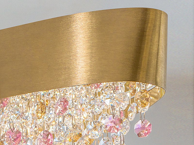 Oval Pendant Light-Luxury Black/Gold Oval Crystal Hanging Lamp For Dining
Room Detail