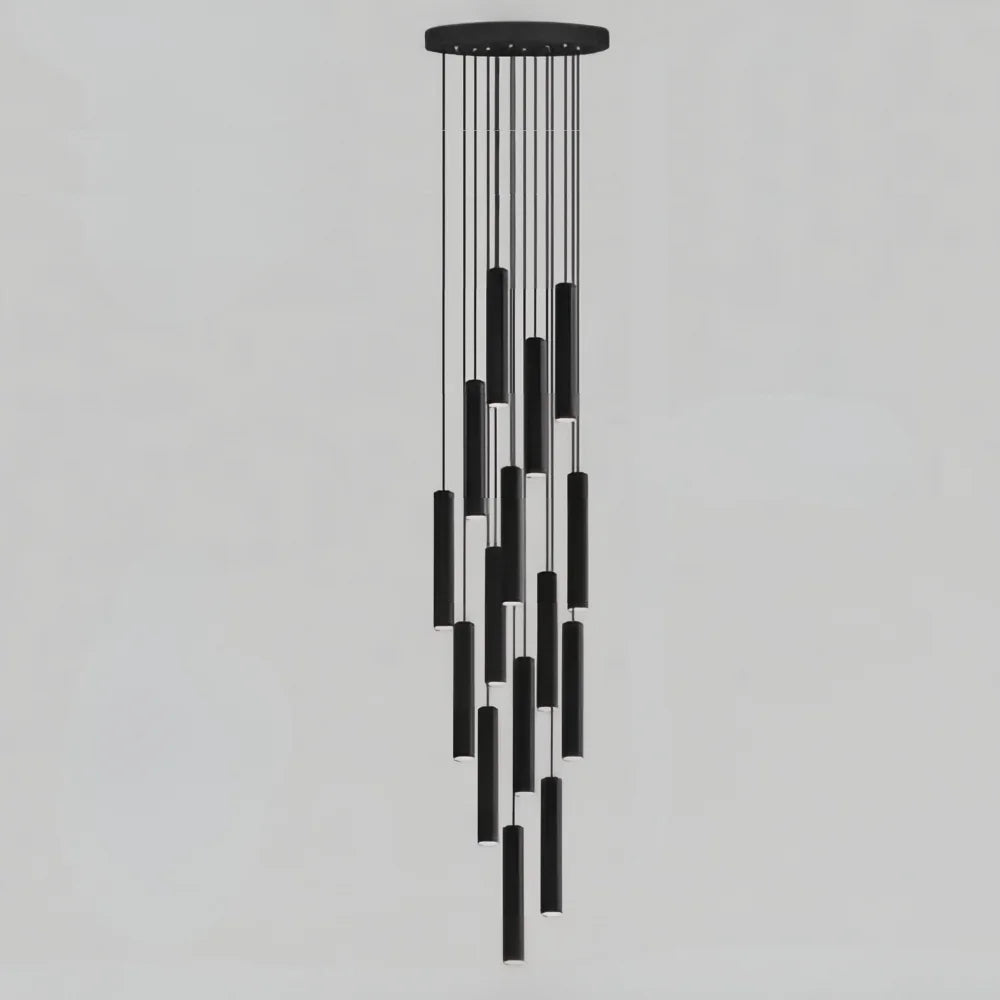 Pilar Modern LED Spiral Staircase Chandelier for Tall Foyers & Stairwells