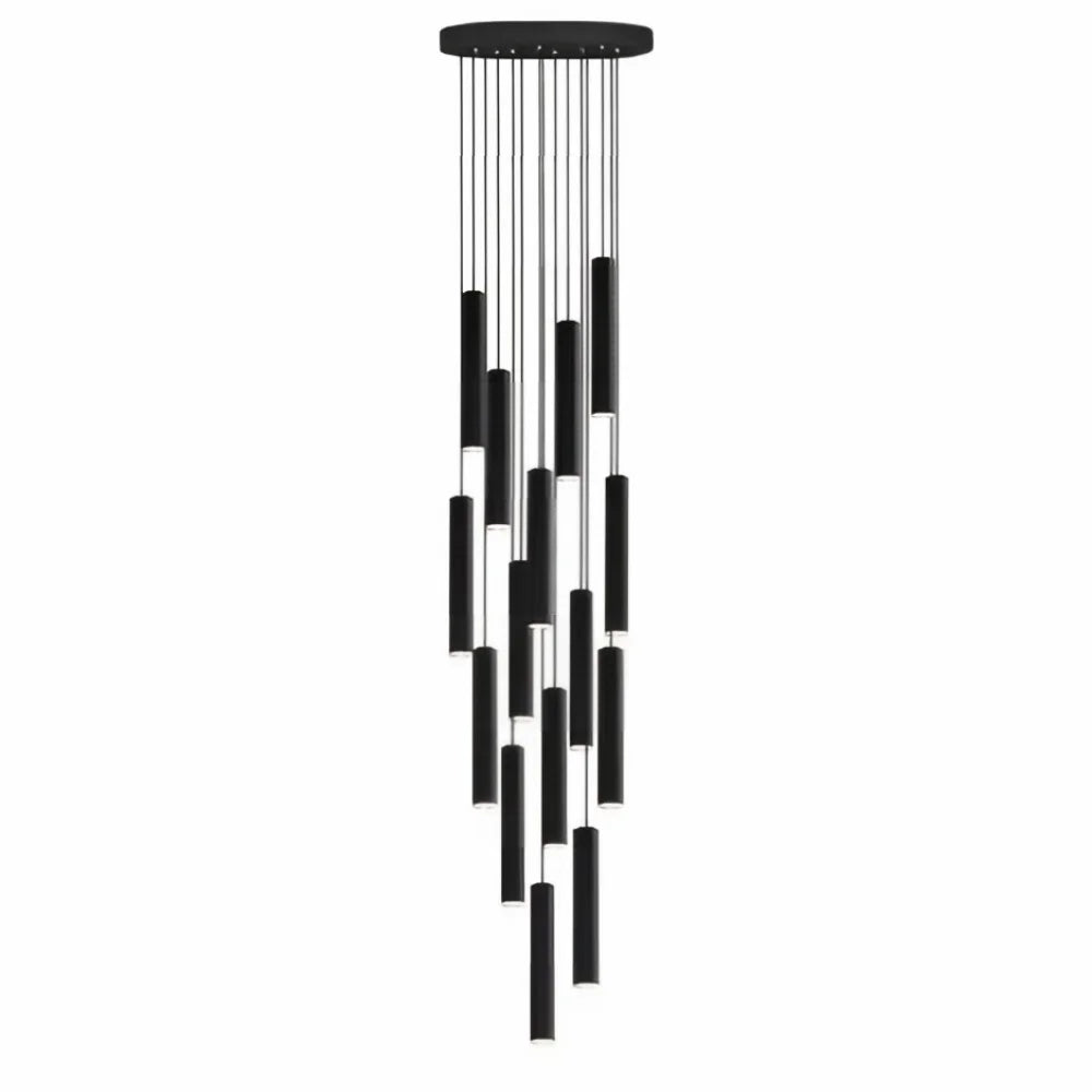 Pilar Modern LED Spiral Staircase Chandelier for Tall Foyers & Stairwells