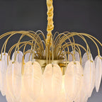 Pluma Modern LED Feather-Inspired Crystal Chandelier for Living Spaces