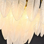 Pluma Modern LED Feather-Inspired Crystal Chandelier for Living Spaces
