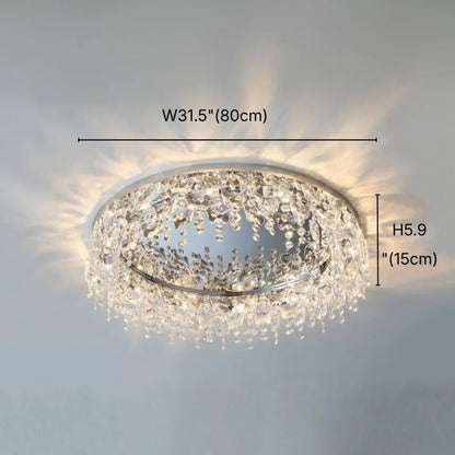 Rain Modern Crystal Ceiling Lamp for Living Room & Dining Room