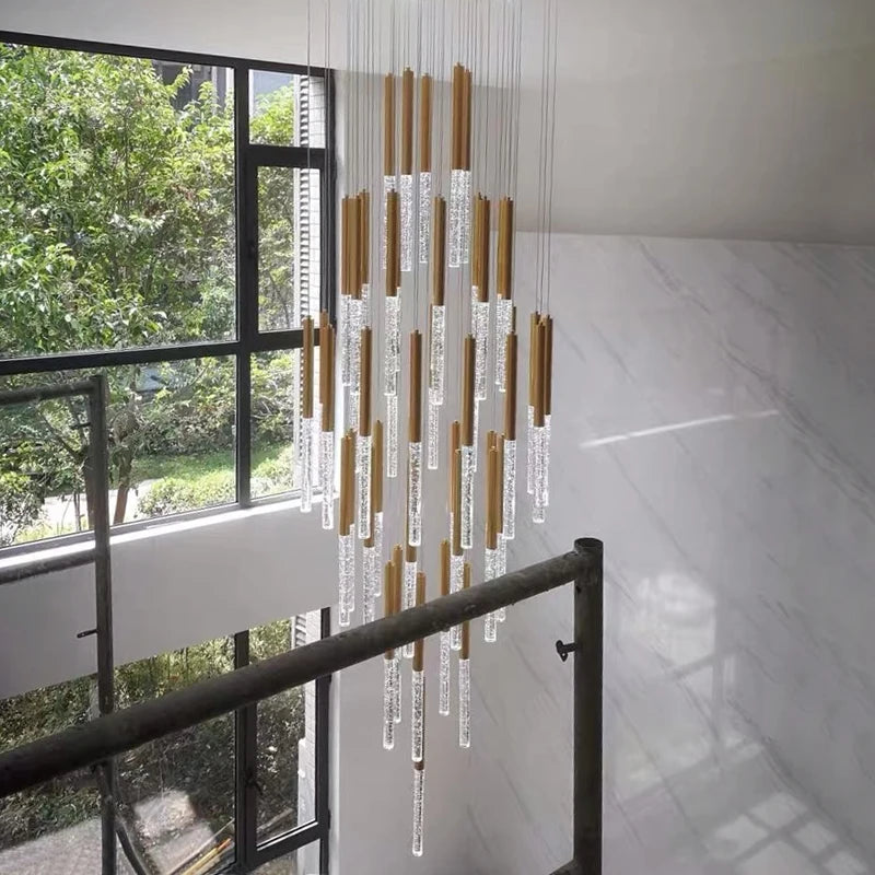 Rayne Chandelier-Large Staircase LED Crystal Light Fixture