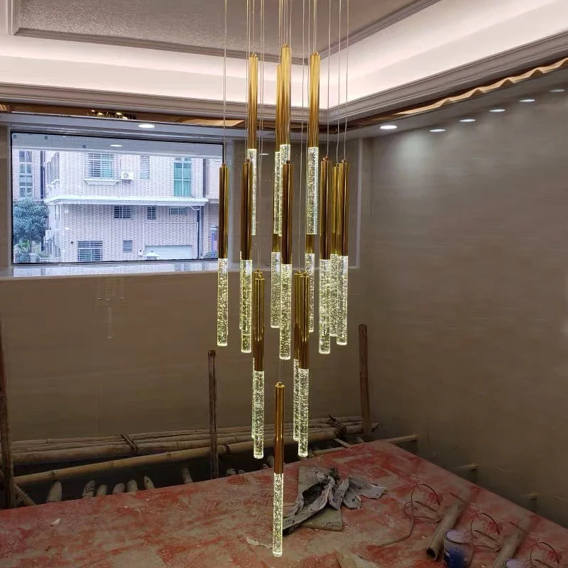 Rayne Chandelier-Large Staircase LED Crystal Light Fixture
