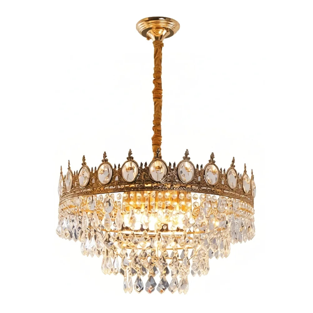 gold crown crystal chandelier