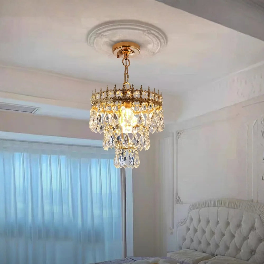 crown crystal light for bedroom