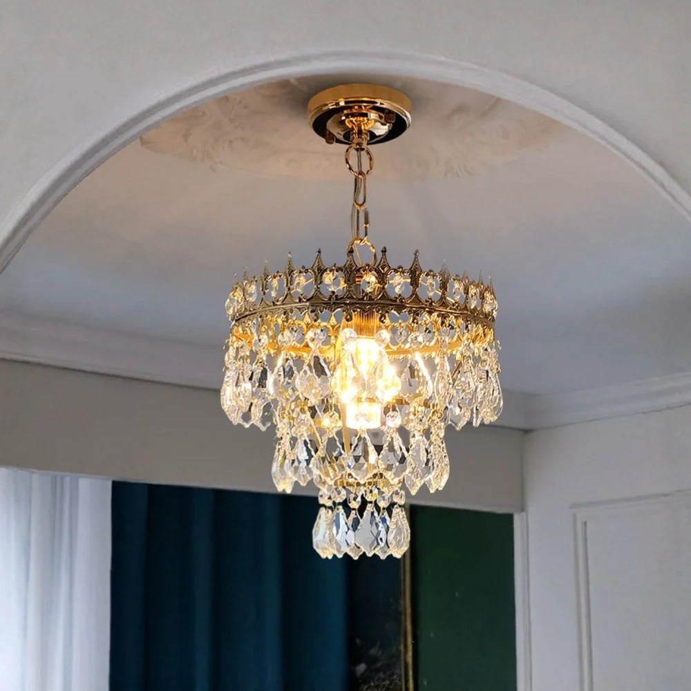gold crown pendant light