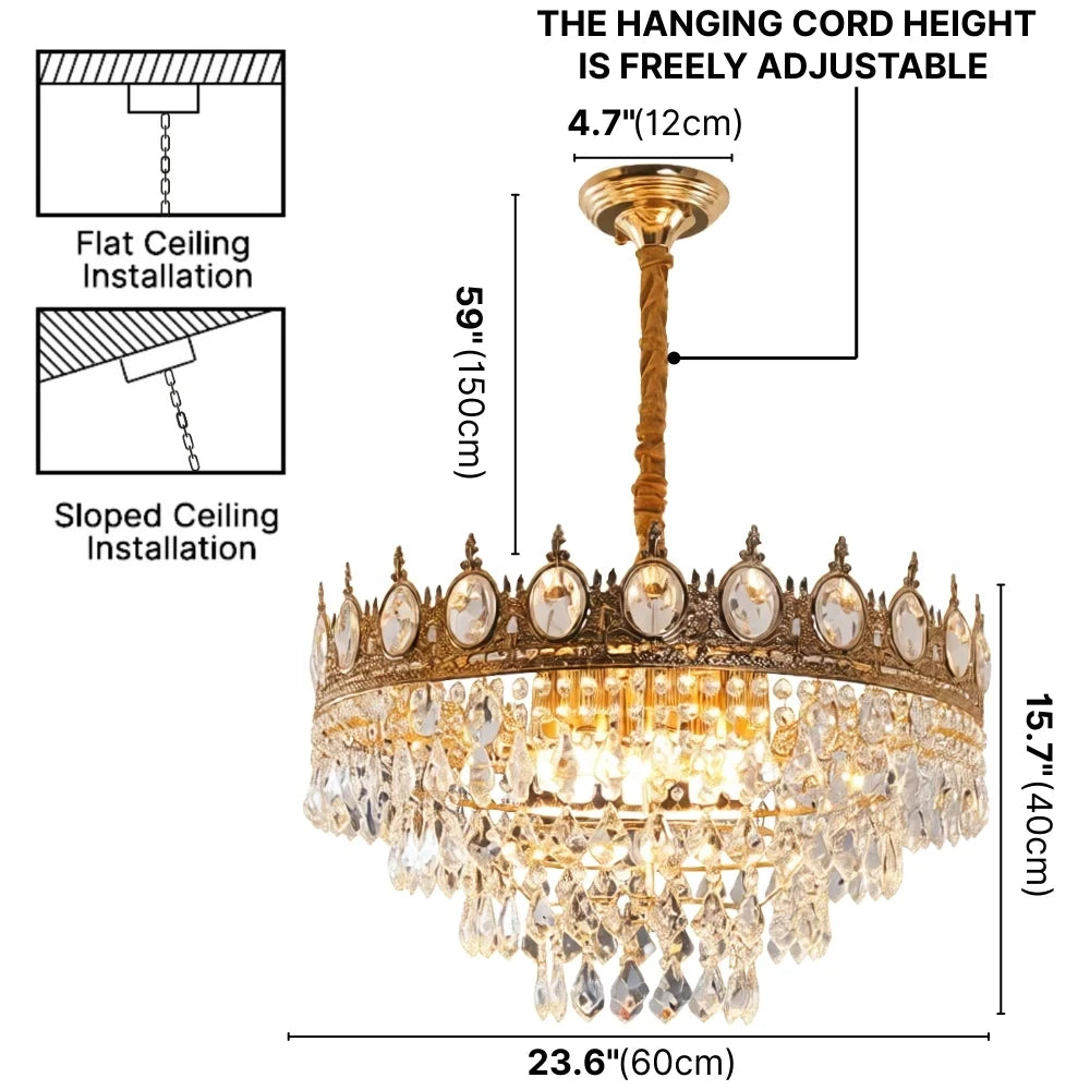 crown design crystal chandelier
