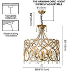 YOOGEE luxury crystal chandelier for modern dining room lighting