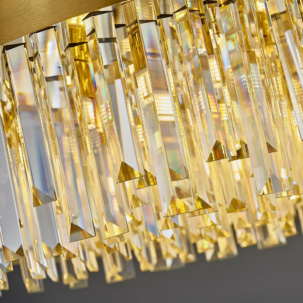 Round gold crystal chandelier