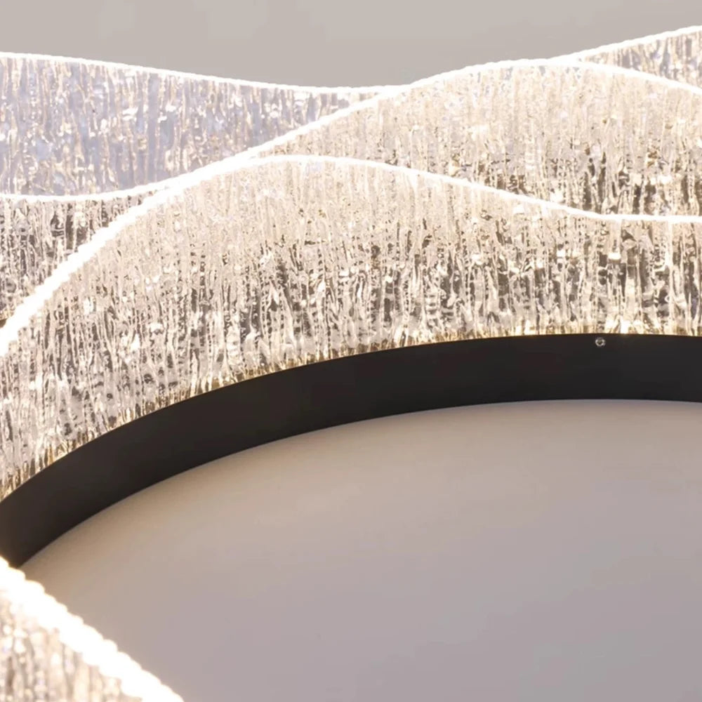 Selor Modern LED Crystal-Effect Resin Ceiling Light for Living Room & Bedroom