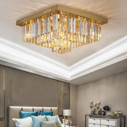 Sheen Ceiling Lamp-Gold/Silver Stainless Steel Ceiling Crystal Light fixture