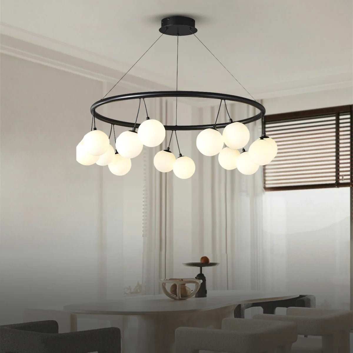 Sol black chandelier