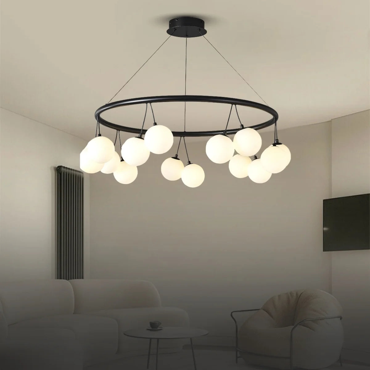 glass globe chandelier