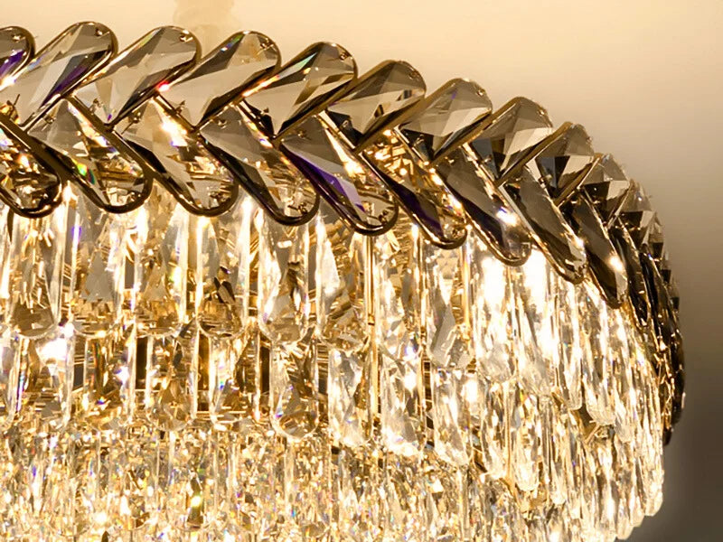 Solis Chandelier - Modern Gold Living Room Crystal Lighting Fixture Detail 