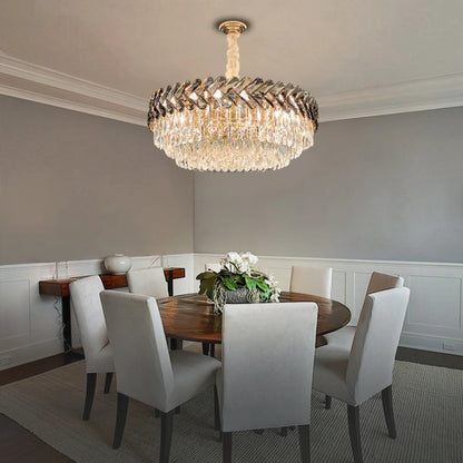 Solis Chandelier - Modern Gold Living Room Crystal Lighting Fixture