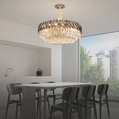 Solis Chandelier - Modern Gold Living Room Crystal Lighting Fixture