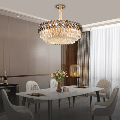 Solis Chandelier - Modern Gold Living Room Crystal Lighting Fixture