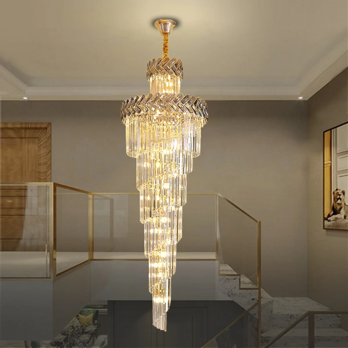 large entryway chandelier