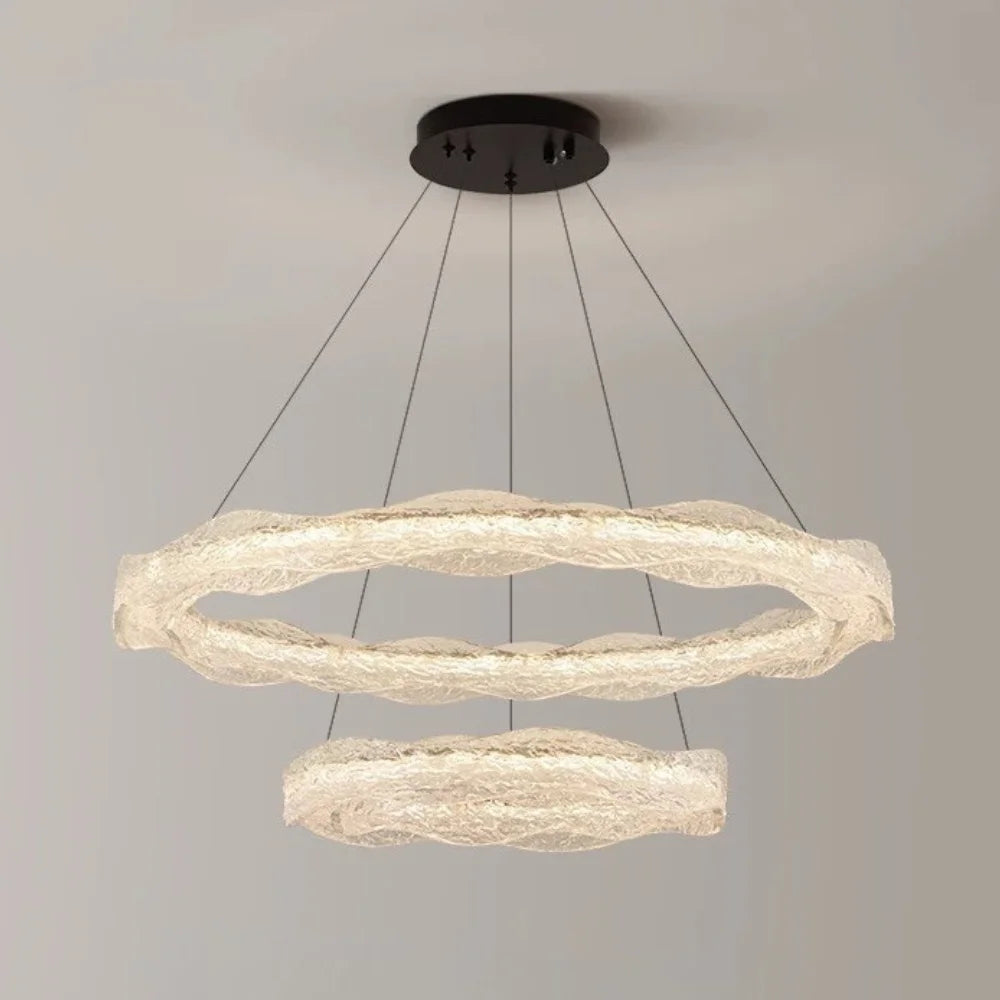 2 rings led chandelier
